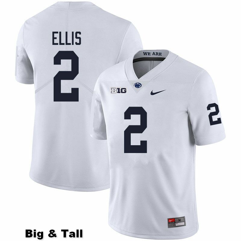 NCAA Nike Men's Penn State Nittany Lions Keaton Ellis #2 College Football Authentic Big & Tall White Stitched Jersey HTX0598YS